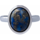 Bague en acier - lapis lazuli - cabochon oval 9x11mm - T50 à 64