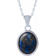 Collier en acier - lapis lazuli - cabochon oval 9x11mm - 40+5cm