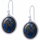 Boucles d'oreille en acier - lapis lazuli - cabochon oval 9x11mm