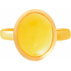 Bague en acier doré - agate jaune - cabochon oval 9x11mm - T50 à 64