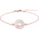 Bracelet acier rosé -nacre rose - nacre blanche - diamètre 20mm - 16+4cm