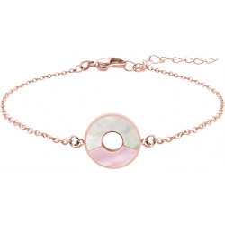 Bracelet acier rosé -nacre rose - nacre blanche - diamètre 20mm - 16+4cm