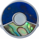 Bague acier - lapis lazuli - nacre abalone - nacre blanche - diamètre 20mm - T50 à 64