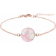 Bracelet acier rosé - nacre blanche - nacre rose - diamètre 20mm - 16+4cm