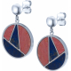 Boucles d'oreille acier - rhodonite - lapis lazuli - diamètre 20mm