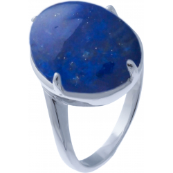 Bague argent rhodié 5,6g - lapis lazuli - cabochon 12x16mm - T52 à 64