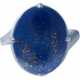 Bague argent rhodié 5,6g - lapis lazuli - cabochon 12x16mm - T52 à 64