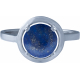 Bague argent rhodié 2,90g - lapis lazuli - cabochon rond 8mm - T50 à 64