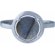 Bague argent rhodié 2,90g - labradorite - cabochon rond 8mm - T50 à 64