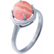 Bague argent rhodié 2,90g - rhodocrosite - cabochon rond 8mm - T50 à 64