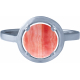 Bague argent rhodié 2,90g - rhodocrosite - cabochon rond 8mm - T50 à 64