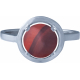 Bague argent rhodié 2,90g - il de taureau - cabochon rond 8mm - T50 à 64