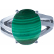 Bague argent rhodié 4,5g - malachite - cabochon 10x12mm - T50 à 64