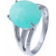 Bague argent rhodié 4,5g - amazonite - cabochon 10x12mm - T50 à 64