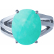 Bague argent rhodié 4,5g - amazonite - cabochon 10x12mm - T50 à 64