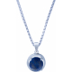 Collier argent rhodié 3,7g - lapis lazuli - cabochon rond 8mm - vénitienne 40cm