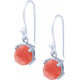 Boucles d'oreille argent rhodié 2,5g - rhodocrosite - cabochon rond 8mm