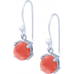 Boucles d'oreille argent rhodié 2,5g - rhodocrosite - cabochon rond 8mm