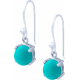 Boucles d'oreille argent rhodié 2,5g - turquoise - cabochon rond 8mm