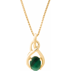 Collier plaqué or 3 microns - malachite - cabochon oval 6x8mm - vénitienne 40+5cm