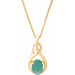 Collier plaqué or 3 microns - amazonite - cabochon oval 6x8mm - vénitienne 40+5cm