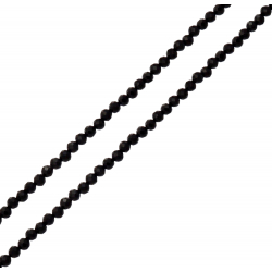 Collier argent rhodié 1,2g - spinelle noir - facetté 3mm 38+5cm