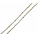 Collier argent rhodié 1,2g - quartz rutile - facetté 3mm 38+5cm
