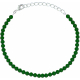 Bracelet argent rhodié 1,2g - jade verte - facetté 3mm - 15+5cm