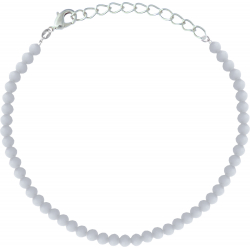 Bracelet argent rhodié 1,2g - calcédoine - facetté 3mm - 15+5cm