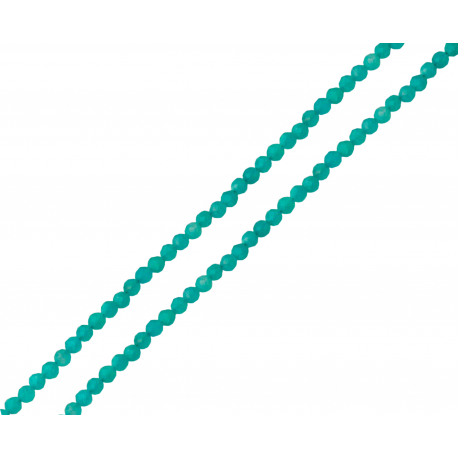 Collier argent rhodié 1,2g - amazonite - facetté 3mm 38+5cm