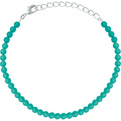 Bracelet argent rhodié 1,2g - amazonite - facetté 3mm - 15+5cm