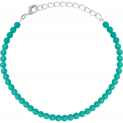 Bracelet argent rhodié 1,2g - amazonite - facetté 3mm - 15+5cm