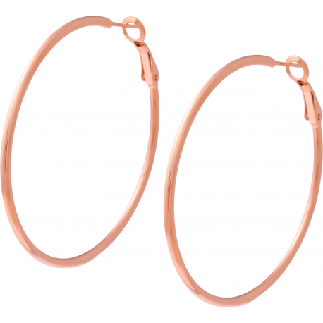 Créoles acier rosé - tube rond 2mm - diamètre : 25mm