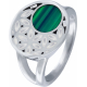 Bague acier - fleur de vie - nacre - émail - malachite - diamètre 15mm - T50 à T64