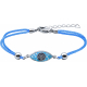 Bracelet acier - nacre - émail - coton - 16+4cm