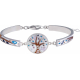 Bracelet Jonc semi-rigide en acier - nacre - émail -  11mm - 16+4cm