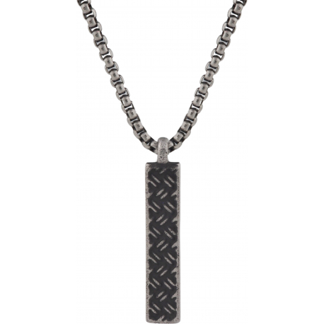 Collier acier - effet vieilli - 45+5cm