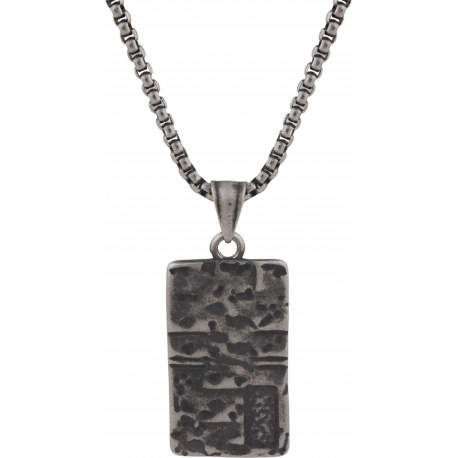 Collier acier - effet vieilli - 45+5cm