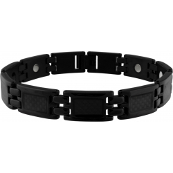 Bracelet en acier - noir - magnétique - 21cm