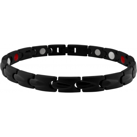 Bracelet en acier - noir - magnétique - 21cm