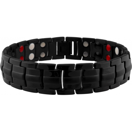 Bracelet en acier - noir - magnétique - 21cm