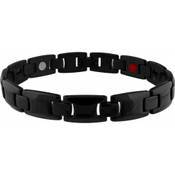Bracelet en acier - noir - magnétique - 21cm