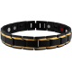 Bracelet en acier - noir et doré - magnétique - 21cm