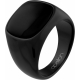 Bague en acier - noir - onyx 16x16mm