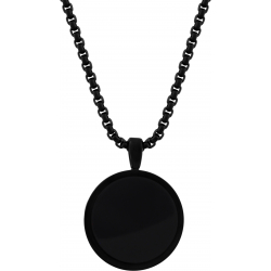 Collier en acier - noir - onyx 20mm - 50+10cm