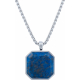 Collier en acier - lapis lazuli 20x20mm - 50+10cm