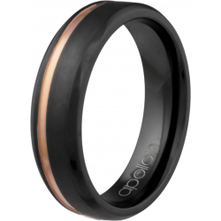 Bague en zirconium - 2tons noir et rosé - 6mm - T56 à 70