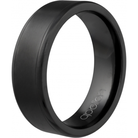 Bague en zirconium - noir - finition brossée - 7mm - T56 à 70