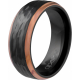 Bague en zirconium - 2 tons noir et rosé - effet martelé - 8mm - T56 à 70