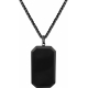 Collier en zirconium - noir - plaque 35x20mm - 45+5cm